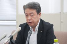 失言後に記者会見を開いた自民党の鶴保庸介氏(時事通信フォト)