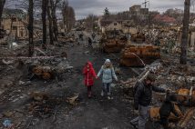 ウクライナ戦争で多数の民間人が虐殺されたブチャ(2022年4月/EPA=時事)