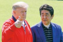 トランプ大統領と、生前の安倍晋三元首相