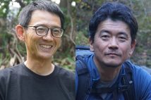 ヒグマの調査・捕獲を行う葛西真輔氏（左）、クマ撮影を続ける写真家の二神慎之介氏