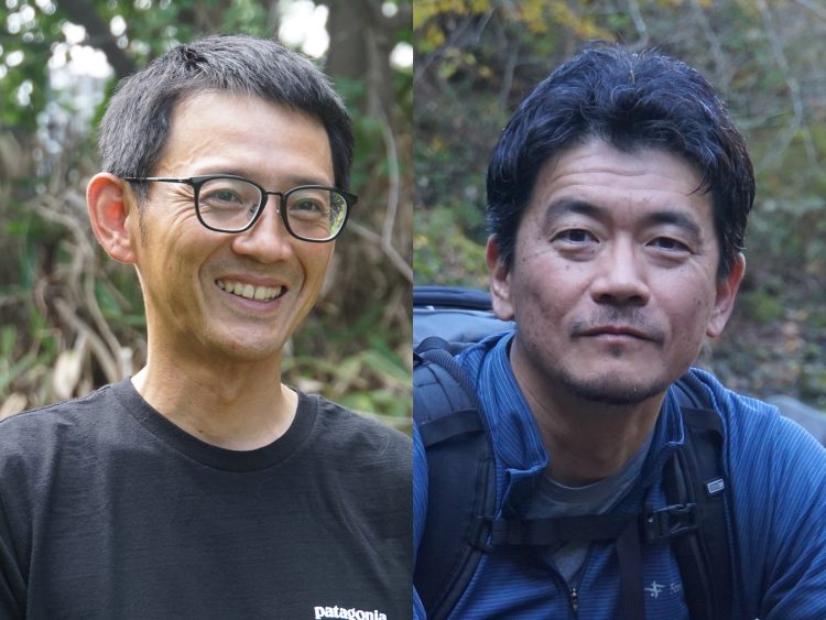 ヒグマの調査・捕獲を行う葛西真輔氏（左）、クマ撮影を続ける写真家の二神慎之介氏