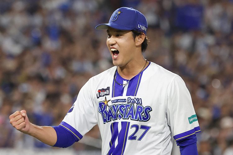 日本復帰2戦目で初勝利を挙げたDeNAの藤浪晋太郎（時事通信フォト）