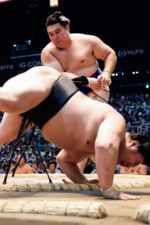 前頭七・欧勝馬（モンゴル）。写真／共同通信社