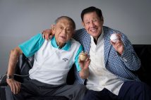 江夏豊氏（左）、田淵幸一氏の「黄金バッテリー」対談