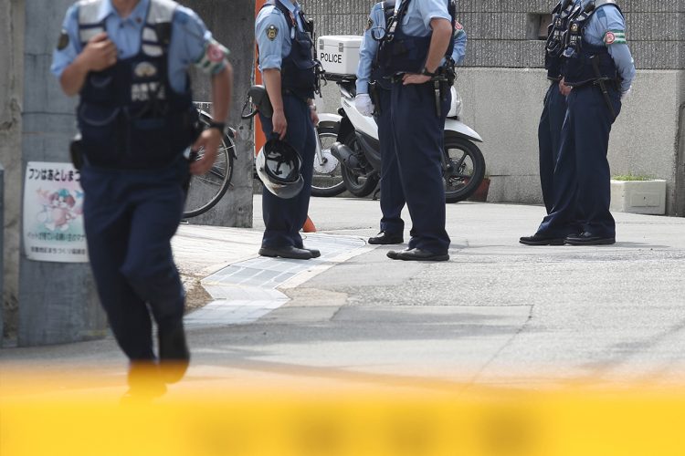 事件発生時、被害者2人が殺害された現場付近(時事通信)