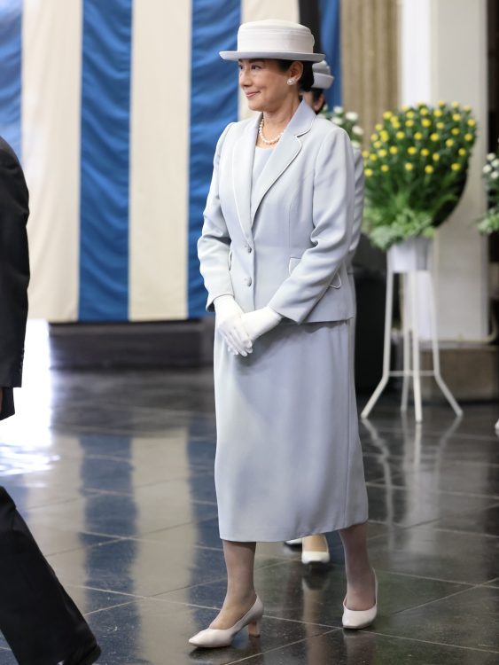 パイピングジャケットをお召しになっていた雅子さま(2025年10月23日、撮影/JMPA)