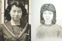 高校時代の安福容疑者と、かつて警察が公開した似顔絵
