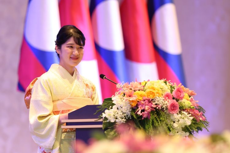 晩餐会では着物をお召しになった愛子さま（2025年11月18日、撮影／横田紋子）