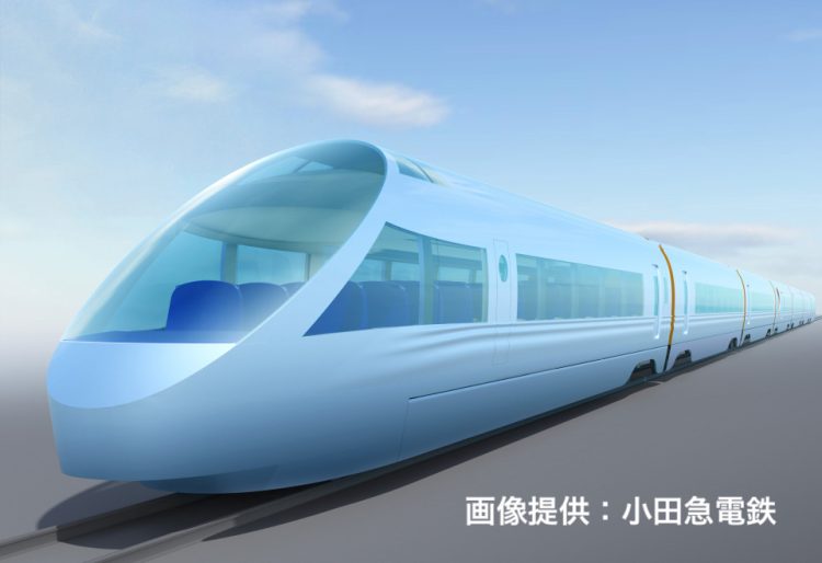 このほど発表された新型ロマンスカーは前面展望を採用した車両デザイン