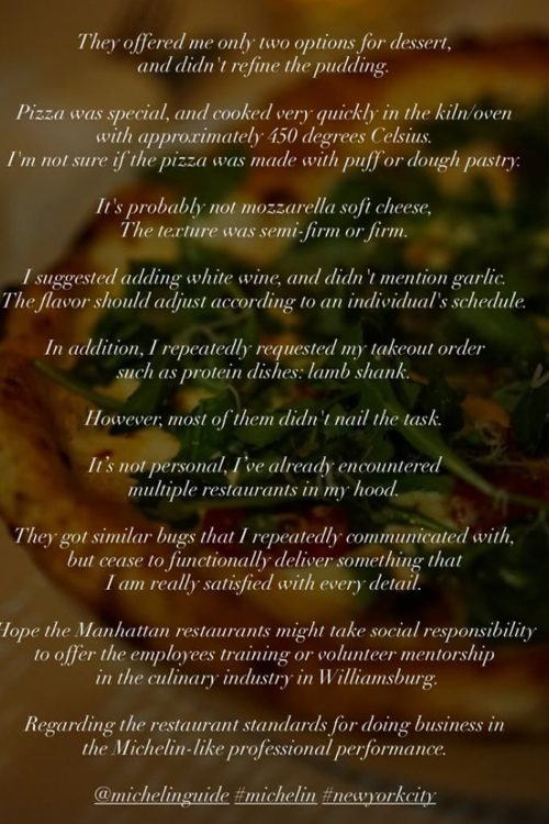 逮捕後もグルメ情報を発信していた（Instagramより）