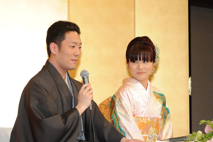 2009年に結婚した二代目中村勘太郎（現・六代目中村勘九郎）と前田愛