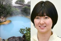 温泉モデルとして混浴温泉を推しているしずかちゃん（左はイメージ／Getty Images）