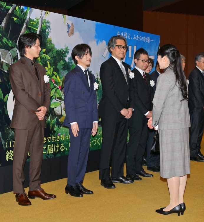 声優を務めた板垣李光人中村倫也らと鑑賞された（2025年11月27日、撮影／JMPA）