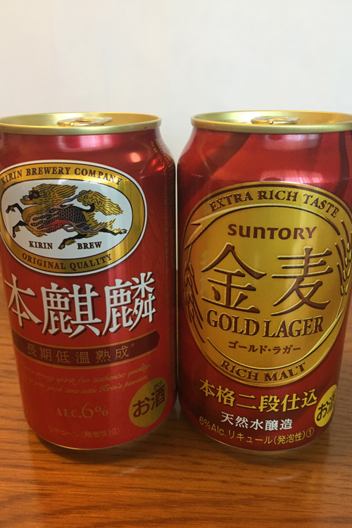 第3のビールでトップシェア争いを繰り広げる本麒麟（キリン）と金麦ゴールドラガー（サントリー）